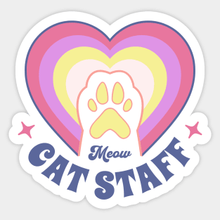 Meow Cat Staff Sticker